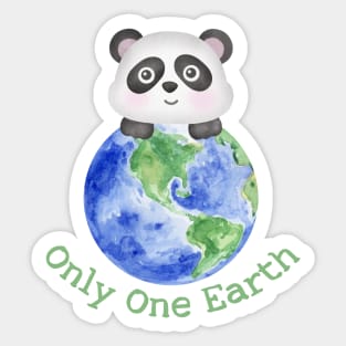 Cute Panda and Earth Save the Planet Sticker